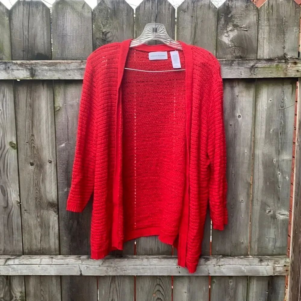 Alfred Dunner open red cardigan sz. L